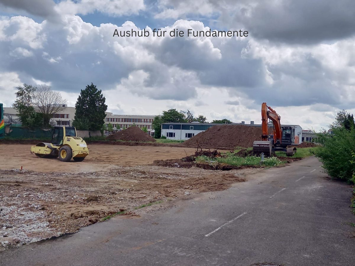 Aushub für die Fundamente